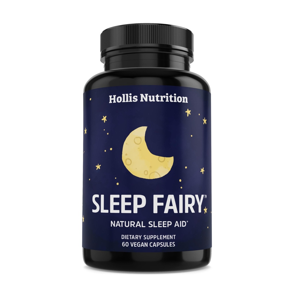Magnesio glicinato con melatonina, GABA, L-teanina y mezcla botánica Sleep Fairy 60 cápsulas Hollis Nutrition