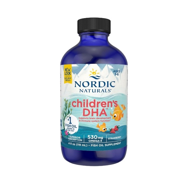 Omega 3 + DHA sabor fresa líquido 48 servicios Nordic Naturals