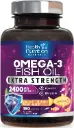 Omega 3 Fish Oil 2400 mg 180 cápsulas blandas Health Nutrition