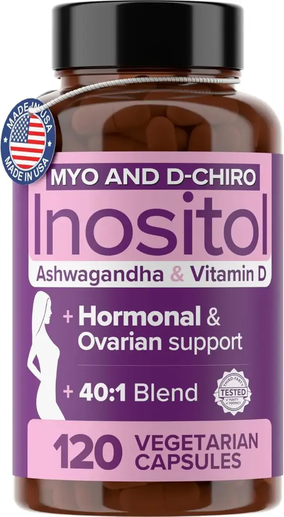 Myo-inositol 2000 mg + D-chiro-inositol 50 mg + vitamina D3 90 mcg 120 cápsulas Intimate Rose