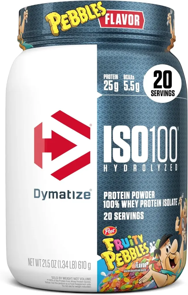 Proteína aislada ISO100 25 g sabor fruity pebbles 20 servicios DYMATIZE