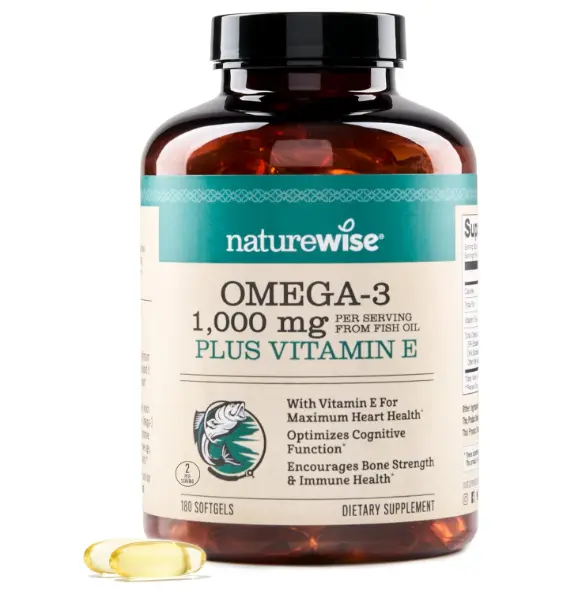 [SB-7633] Omega 3 1000 mg + vitamina E 180 cápsulas NatureWise
