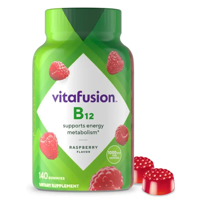 Vitamina B12 1000 mg sabor frambuesa 140 gomitas Vitafusion
