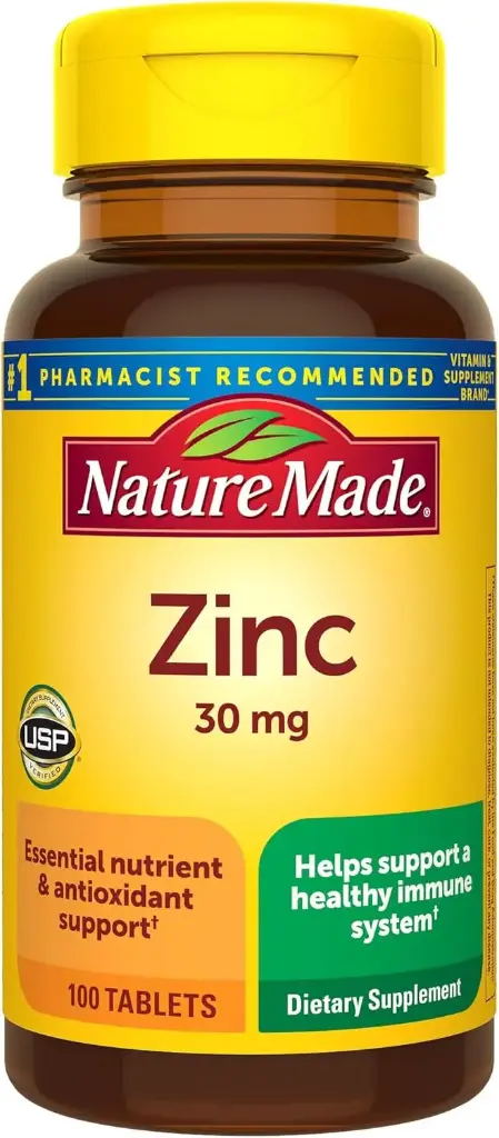 Zinc 30 mg 100 tabletas Nature Made