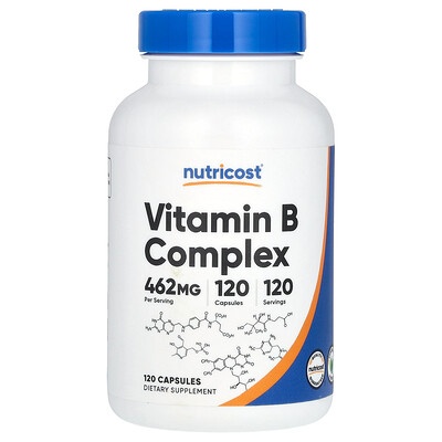 Cápsulas Complejo de Vitamina B 120 Cápsulas Nutricost