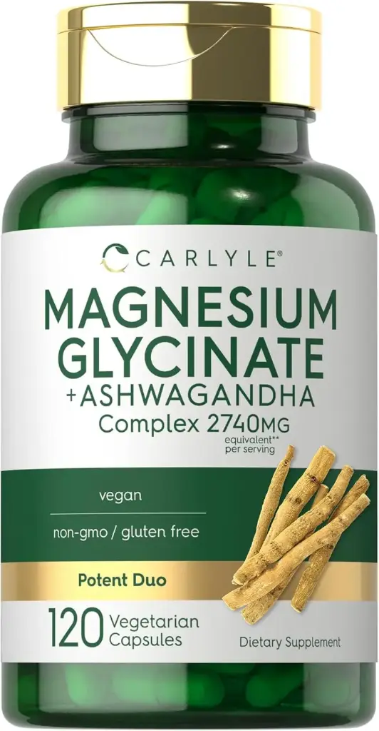 Magnesio glicinato con ashwagandha 120 cápsulas Carlyle