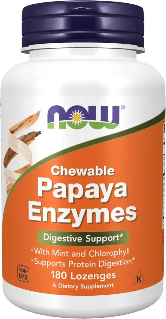 [SD] Enzimas digestivas de papaya 180 tabletas masticables Now Foods