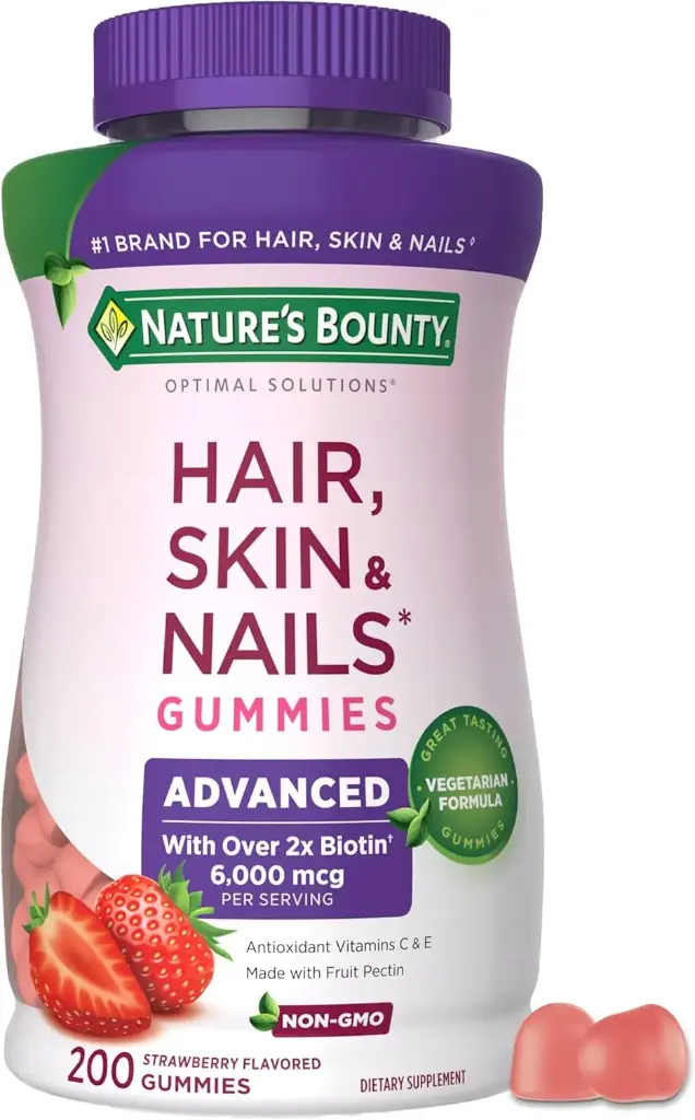 Hair, Skin & Nails con 6000 mcg biotina 200 Gomitas Nature's Bounty
