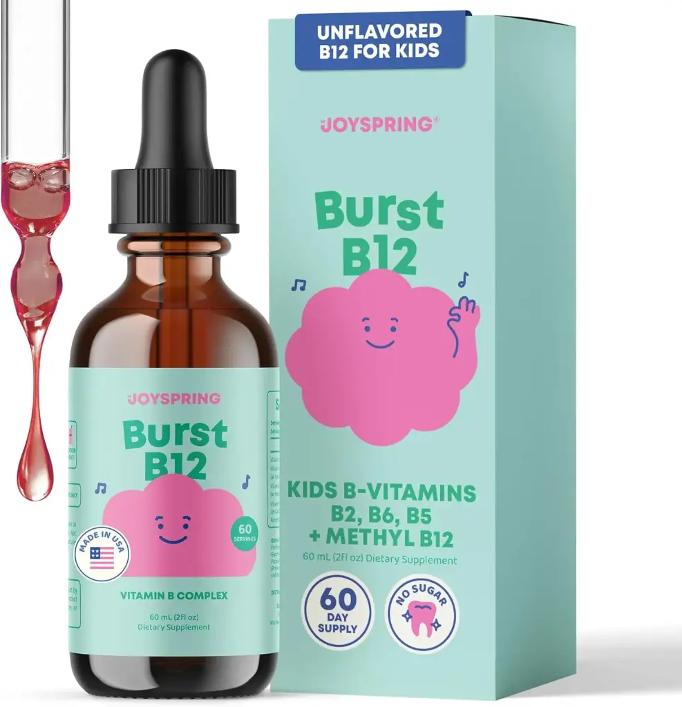 [REV-07] Burst B12 para niños Gotas de vitamina B12 líquida 60 Servicios JoySpring