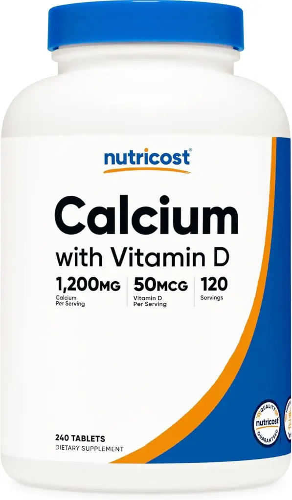 Calcio 1200 mg + vitamina D3 240 cápsulas Nutricost