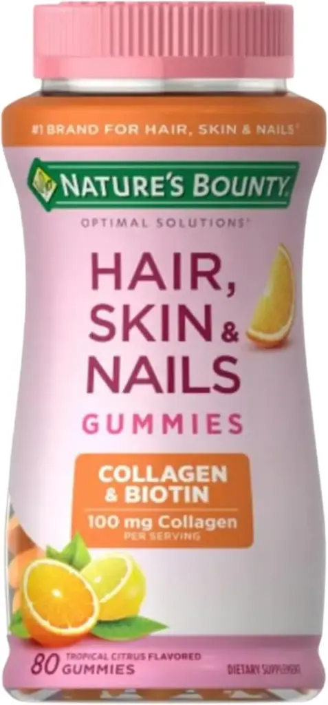 Biotina 2500 mcg para cabello, piel y uñas sabor naranja 80 gomitas Nature's Bounty