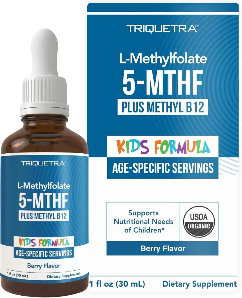 [5MTHFR] L-metilfolato (5-MTHF) + metil B12 para niños sabor frutos rojos 30 ml gotas Triquetra