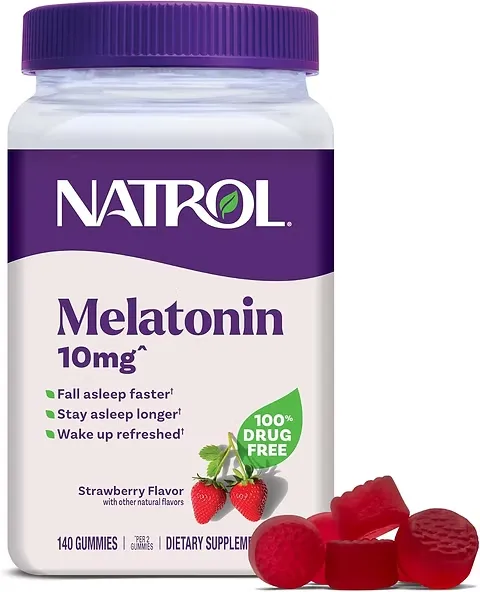 [M10140] Melatonina 10 mg Sabor Fresa 140 Gomitas Natrol