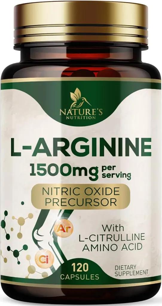 [LARG] Suplemento extra fuerte de L-arginina con L-citrulina 120 capsulas Nature's Nutrition