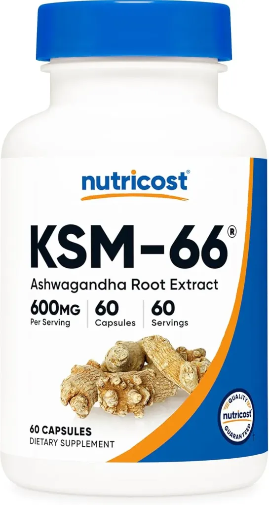 KSM-66 Extracto de raíz de Ashwagandha de 600 mg 60 cápsulas Nutricost