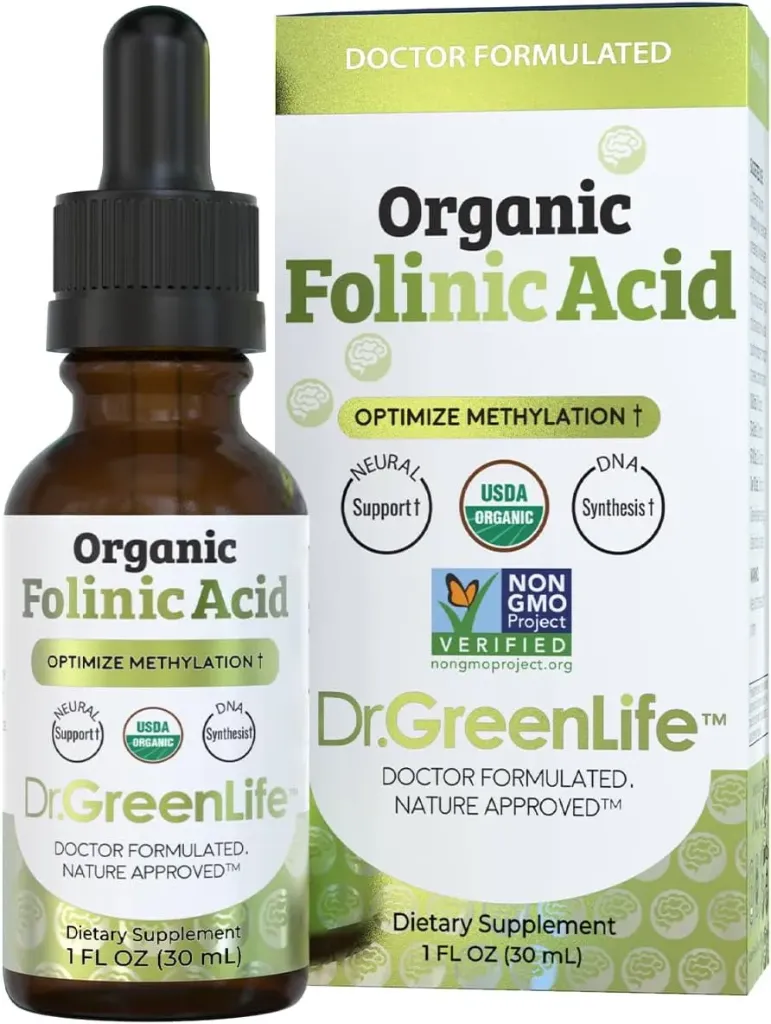 [4481] Ácido folínico orgánico USDA para niños 500 mcg por gota 30 ml gotas Dr. GreenLife