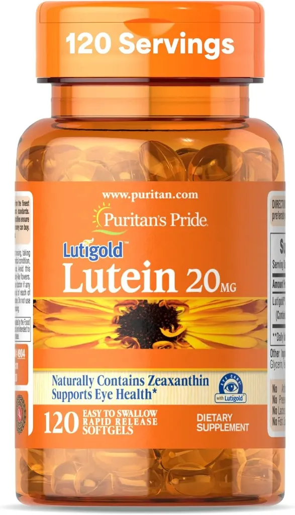 Luteína Carotenoide Lutigold™ Premium de 20 mg con zeaxantina 120 cápsulas blandas Puritan's Pride