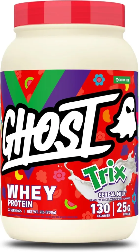 Proteína whey 25 g sabor leche de cereales Trix 27 servicios GHOST