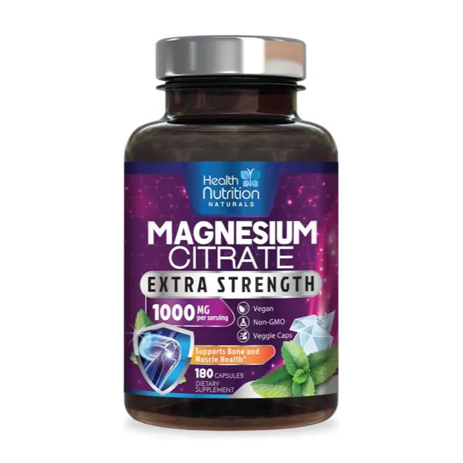 [SB-9087] Magnesio citrato 1000 mg 180 cápsulas Health Nutrition