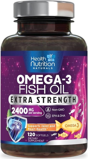 [SB-V6R7] Omega 3 Fish Oil 2400 Mg 180 Caps HEALTH