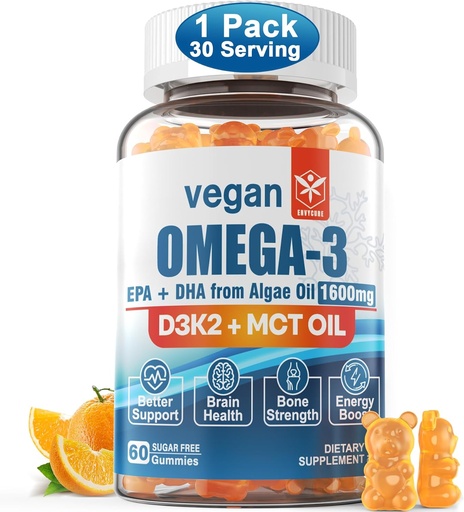 [SB] Omega 3 1600mg Gomitas Sin Sabor Pescado Veganas ENVYCURE