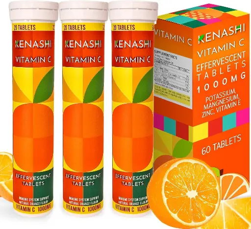 [SI-YLPZ] Vitamina C Efervecente 1000mg 60 Caps KENASHI