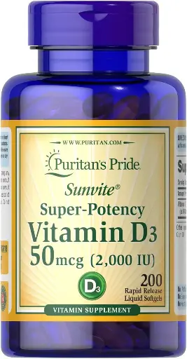 [D3PP] Vitamina D3 2000 IU 200 Softs Puritan´s Pride