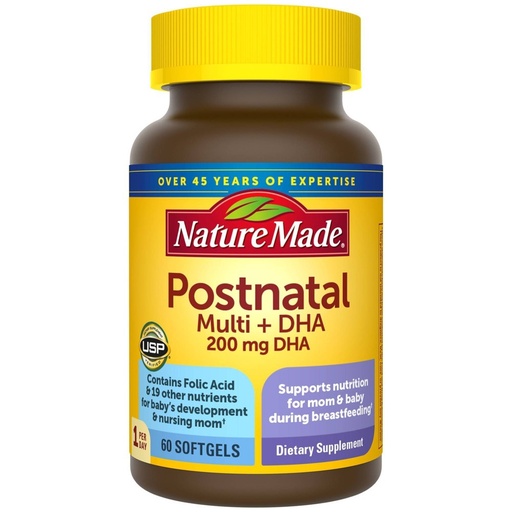 [2837] Multivitamínico posnatal + DHA 200 mg 60 Softgels NATURE MADE